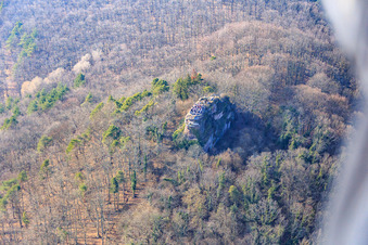Photographie aérienne de Ruines du château de Neukastel à Leinsweiler dans le département Rhénanie-Palatinat, Allemagne