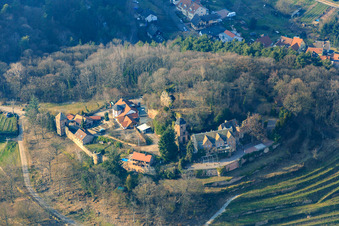 Vue aérienne de Château de Kropsburg à le quartier SaintMartin in Sankt Martin dans le département Rhénanie-Palatinat, Allemagne