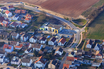 Vue aérienne de Chantier de construction du KITA The Explorers à Kandel dans le département Rhénanie-Palatinat, Allemagne