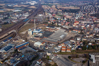 Vue aérienne de Zone industrielle SW Glasmacherstr à Achern dans le département Bade-Wurtemberg, Allemagne