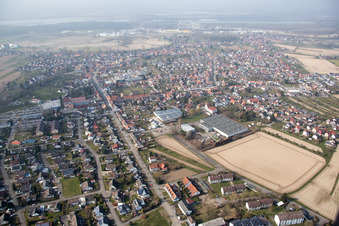 Vue aérienne de Quartier Freistett in Rheinau dans le département Bade-Wurtemberg, Allemagne