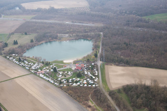 Vue oblique de Rœschwoog dans le département Bas Rhin, France