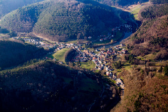 Vue aérienne de Schönau dans le département Rhénanie-Palatinat, Allemagne