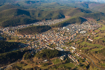 Vue oblique de Dahn dans le département Rhénanie-Palatinat, Allemagne
