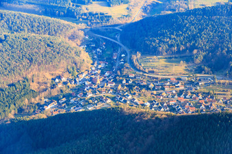 Vue aérienne de Village de la forêt du Palatinat vu du nord à Lug dans le département Rhénanie-Palatinat, Allemagne