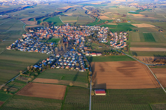 Vue aérienne de Vue du village depuis l'ouest à le quartier Mörzheim in Landau in der Pfalz dans le département Rhénanie-Palatinat, Allemagne