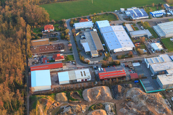 Vue aérienne de Centre de recyclage de matériaux de construction BRZ Rohrbach GmbH à Rohrbach dans le département Rhénanie-Palatinat, Allemagne
