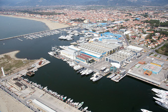 Vue aérienne de Viareggio dans le département Lucca, Italie