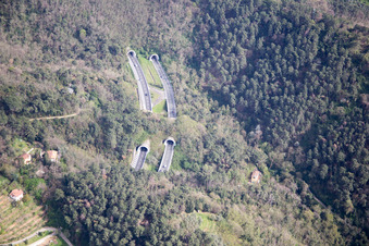 Vue oblique de Massarosa dans le département Lucca, Italie