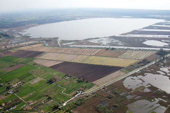 Vue d'oiseau de Massarosa dans le département Lucca, Italie