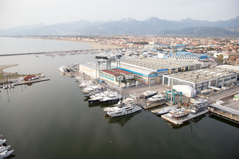 Photographie aérienne de Viareggio dans le département Lucca, Italie