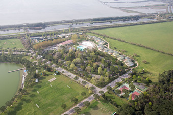 Vue aérienne de Comacchio, Lido di Volano à Lido di Volano dans le département Émilie-Romagne, Italie