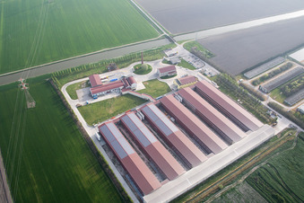 Vue oblique de Codigoro dans le département Ferrara, Italie