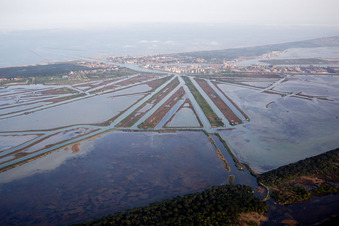 Vue aérienne de Marina di Ravenna dans le département Émilie-Romagne, Italie