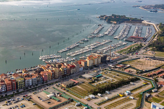Vue oblique de Chioggia dans le département Metropolitanstadt Venedig, Italie