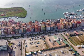 Chioggia dans le département Metropolitanstadt Venedig, Italie vue d'en haut