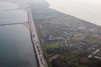 Malamocco dans le département Vénétie, Italie vue d'en haut