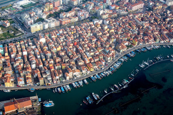 Enregistrement par drone de Chioggia dans le département Metropolitanstadt Venedig, Italie