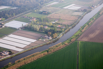 Vue aérienne de Bertagia dans le département Vénétie, Italie