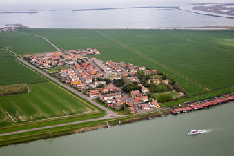 Vue aérienne de Pila dans le département Vénétie, Italie