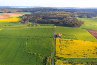 Vue aérienne de Aérodrome UL Burgebrach à le quartier Grasmannsdorf in Burgebrach dans le département Bavière, Allemagne