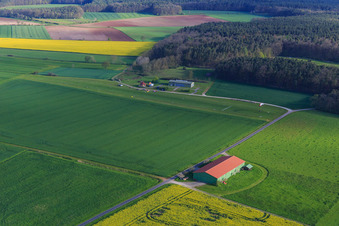 Vue aérienne de Aérodrome UL Burgebrach à le quartier Grasmannsdorf in Burgebrach dans le département Bavière, Allemagne
