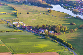 Vue aérienne de Centre Antonia Werr au monastère Saint-Louis à Wipfeld dans le département Bavière, Allemagne