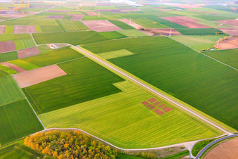 Vue aérienne de Piste de l'aérodrome privé Kolitzheim-Herleshof à Kolitzheim dans le département Bavière, Allemagne