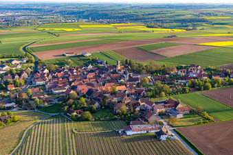 Vue aérienne de Quartier Neuses am Berg in Dettelbach dans le département Bavière, Allemagne