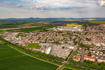 Vue aérienne de ACO Beton GmbH à Bürstadt dans le département Hesse, Allemagne