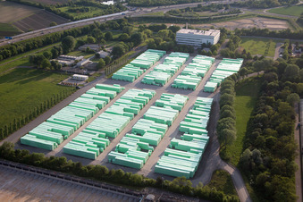 Vue aérienne de BASF à le quartier Mörsch in Frankenthal dans le département Rhénanie-Palatinat, Allemagne