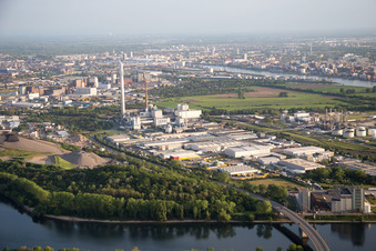 Vue aérienne de Environnement MVV à le quartier Neckarstadt-West in Mannheim dans le département Bade-Wurtemberg, Allemagne