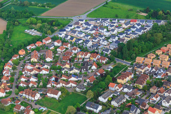 Vue aérienne de Et. Quartier résidentiel Glockenwiese à Lorsch dans le département Hesse, Allemagne