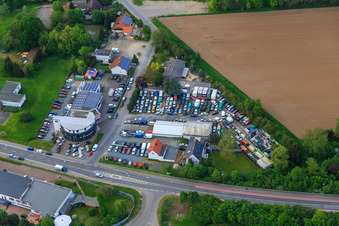 Vue aérienne de Autohaus Bollmann GmbH et Braun Event Technology à Bensheim dans le département Hesse, Allemagne