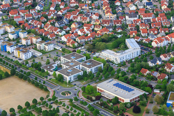 Vue aérienne de Centre de bureaux Bensheim à Europa Allee et Allee-Hotel Europa à Bensheim dans le département Hesse, Allemagne