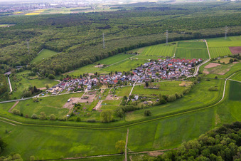 Vue aérienne de Quartier Fehlheim in Bensheim dans le département Hesse, Allemagne