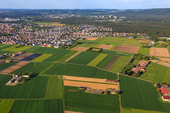 Vue aérienne de Vue de la ville depuis le sud-ouest à Pfungstadt dans le département Hesse, Allemagne