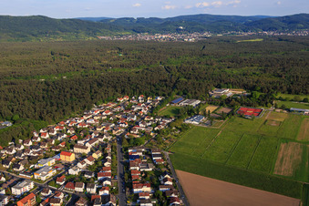 Vue aérienne de Rue Seeheimer à Pfungstadt dans le département Hesse, Allemagne