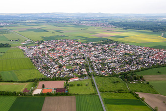 Vue oblique de Quartier Leeheim in Riedstadt dans le département Hesse, Allemagne