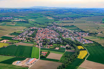 Vue aérienne de Vue de la ville depuis le nord-est à Bechtolsheim dans le département Rhénanie-Palatinat, Allemagne