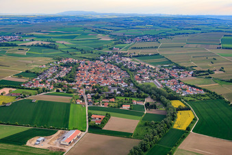Vue aérienne de Vue de la ville depuis le nord-est à Bechtolsheim dans le département Rhénanie-Palatinat, Allemagne
