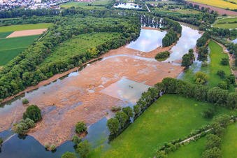 Vue aérienne de Rallengraben Lampertheimer Altrhein à Lampertheim dans le département Hesse, Allemagne