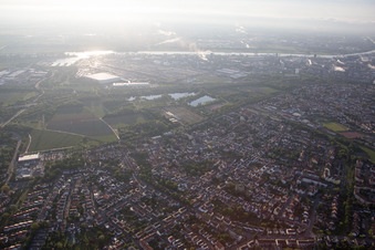 Vue aérienne de Quartier Edigheim in Ludwigshafen am Rhein dans le département Rhénanie-Palatinat, Allemagne