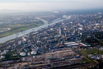 Vue aérienne de Quartier BASF in Ludwigshafen am Rhein dans le département Rhénanie-Palatinat, Allemagne