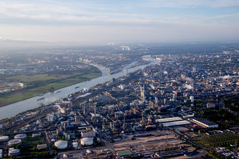 Photographie aérienne de Quartier BASF in Ludwigshafen am Rhein dans le département Rhénanie-Palatinat, Allemagne