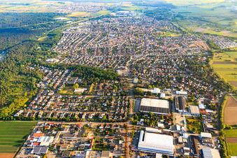 Vue aérienne de Seehofstr à Lorsch dans le département Hesse, Allemagne
