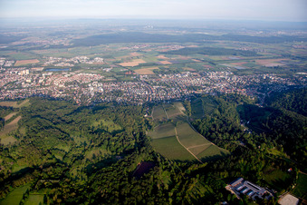 Vue aérienne de De l'est à le quartier Auerbach in Bensheim dans le département Hesse, Allemagne