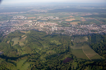 Vue aérienne de De l'est à le quartier Auerbach in Bensheim dans le département Hesse, Allemagne