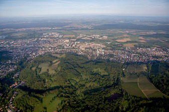 Photographie aérienne de De l'est à le quartier Auerbach in Bensheim dans le département Hesse, Allemagne