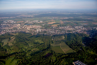 Vue oblique de De l'est à le quartier Auerbach in Bensheim dans le département Hesse, Allemagne